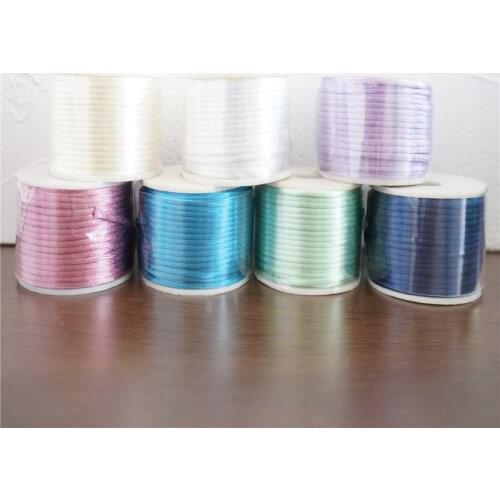 37colors 2mmX30m/roll Strong Braided Macrame Silk Satin Nylon Cord Rope DIY Making Findings Beading Thread Wire 2mm