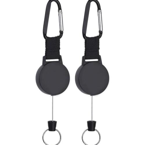 Durable Stainless Steel Wire Rope Retractable Pull Chain Reel ID Card Badge Holder Reel Recoil Belt Clip Whit Buckle SN888