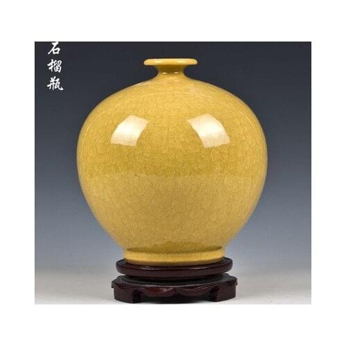 Ball Jingdezhen ceramic vase kiln crack glaze open piece of jun porcelain bottle Ceramic furnishing articles