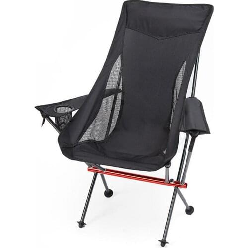 Foldable Camping Chair Portable Beach Chair With Cup Holder Camping Chair Camping Equipment Foldable Camping Chair Tumbona Playa