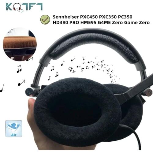 KQTFT Replacement EarPads Headband for Sennheiser PXC450 PXC350 PC350 HD380 PRO HME95 G4ME Zero Game one Bumper Earmuff Cover