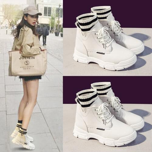 Comemore Autumn Winter New Women Girl Martin Snow Boots Korean British Style Woman Leather Sneakers Casual Womens Boot Trend 40