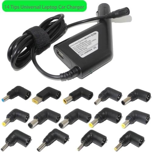14 Plugs 90W Universal Multifunction Power Supply Adapter Car Charger for Hp Lenovo Asus Acer Dell Laptop 5V USB Power Adapter