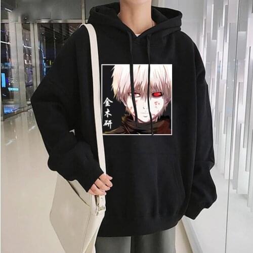 Japan Anime Tokyo Ghoul Kaneki Ken Print Hoodie Women Harajuku Cartoon Korean Fashion Streetwear Long Sleeve Winter Sweatshirts