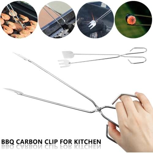 1pcs Stainless Steel BBQ Tools Portable Tongs Food Clip Outdoor Cooking Gadget Kitchen Scissors Clamps Barbecue Accessories