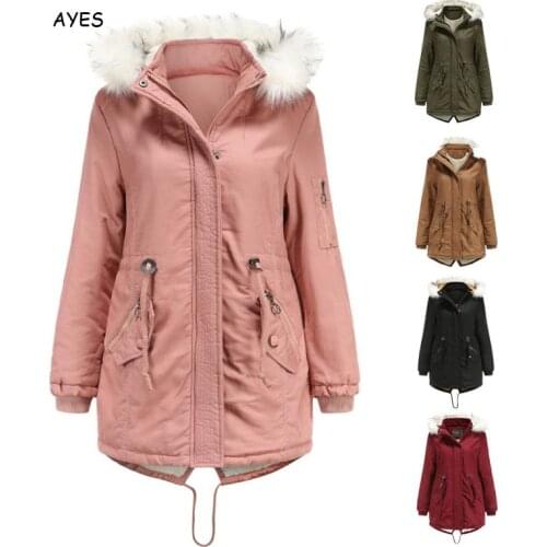 Plus Size 3xl Women Autumn Winter Keep Warm Overcoat With Fur Hap Cotton Women Parkas High Quality Zipper Pockets Outers Female