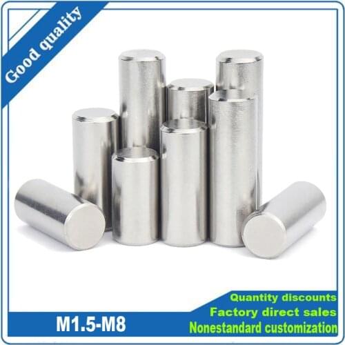 2/5/10/20pcs 304 Stainless Steel Dowel Pin M1.5 M2 M2.5 M3 M4 M5 M6 M8 Location Pins Fastener Hardware Solid pin for woodworking
