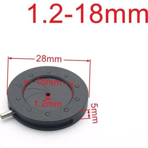 1PCS 1.2-18MM Amplifying Diameter Digital Camera Microscope Adapter Zoom Optical Iris Diaphragm Aperture Condenser 12 Blades