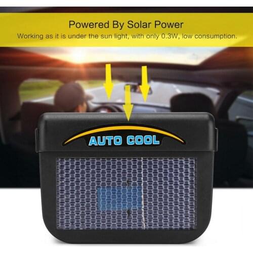 1Pcs Solar Power Auto Window Fan Air Vent Cooling Fan Ventilation Cooler Radiator Solar Exhaust Fan with Rubber Stripping Car