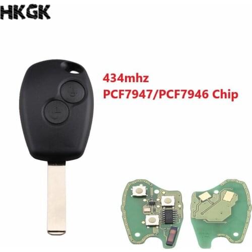 2 Button Remote Key for Renault Duster Modus Clio 3 Twingo DACIA Logan Sandero 433MHZ PCF7947/PCF7946 Chip