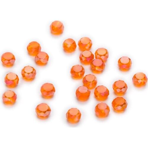 50 Piece Orange AB Color Bread Cut Faceted Crystal Glass Spacer Beads Jewelry Findings 4-8mm