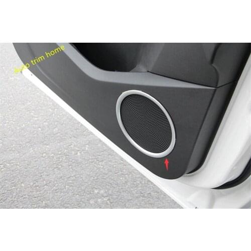 Lapetus Pillar A + Door Speaker Sound Cover Decoration Trim 8 Pcs Fit For Ford Kuga / Escape 2017 2018 2019 ABS Auto Accessories