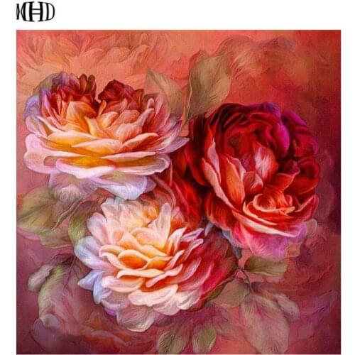 New 3d Full Square & Round DIY Diamond Painting Carnation Diamond Embroidery Crafts Rhinestone Diamond Mosaic Flower Kit 40