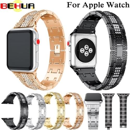 Link bracelet strap For Apple watch band series 4 3 2 1 38mm 44mm band 42mm 40mm Luminescence Women man Watch Band clock wrist