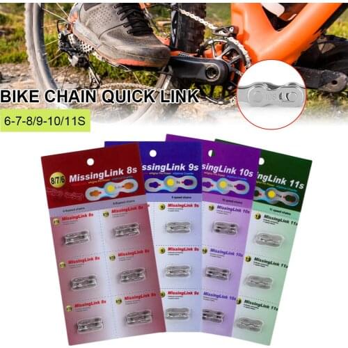 6Pair Bike Chain Missing Link Reusable Quick Connector Link for 6 7 8 9 10 11 12 Speed for Road Mountain Bike Bicycle Chain