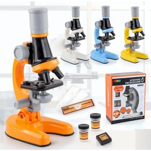 Kids Microscope Kit Biological Science Lab Led 100x-400x-1200x Toy Home School Interest Cultivation Child Birthday Gift Present