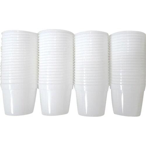 80 Piece White Plastic Flowers Plants Seedlings Nursery Pots Garden Tools 6.5X5.5cm Flowerpot