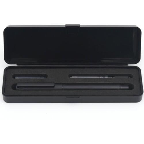 KACO TUBE Stainless Steel Luxury Black Fountain Pen Set 0.5mm Fine Nib Steel Ink Pen for Business Office Gift Dropping Wholesale
