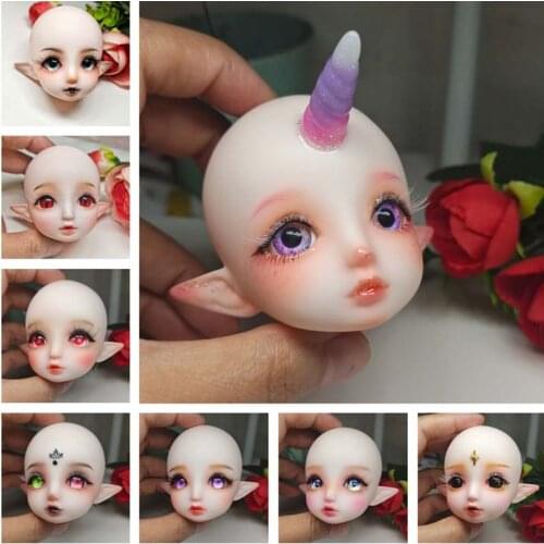 DIY Elf Doll Head Toys 1/6 BJD Doll makeup Elf Bald Head 3D Eyes Fashion Gift Cute Doll Mold Accessories For 30cm Doll