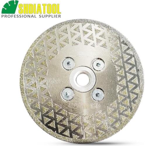 SHDIATOOL 1pc Electroplated diamond cutting grinding disc M14 flange Single side coated saw blade granite marble 4" 4.5" 5"