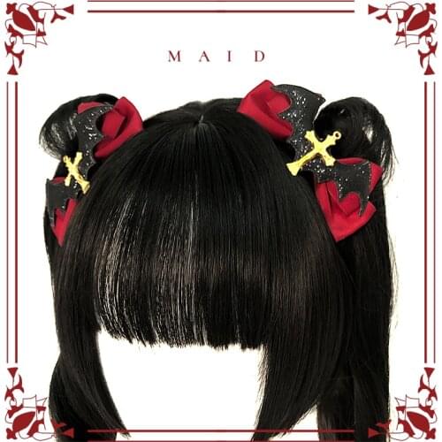 Japanese Lolita Multicolor bat bowknot Handwork Side clip Hair Accessories Cute Bow Hair Clip Headdress Hair Ornaments Cosplay