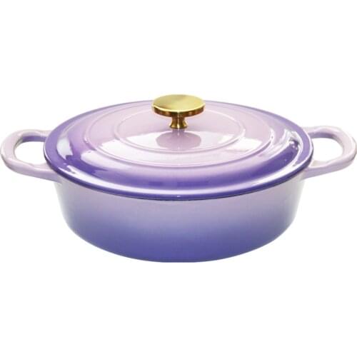 Iron workshop cast iron enamel soup pot household small Japanese casserole pot non-stick enamel pot induction cooker