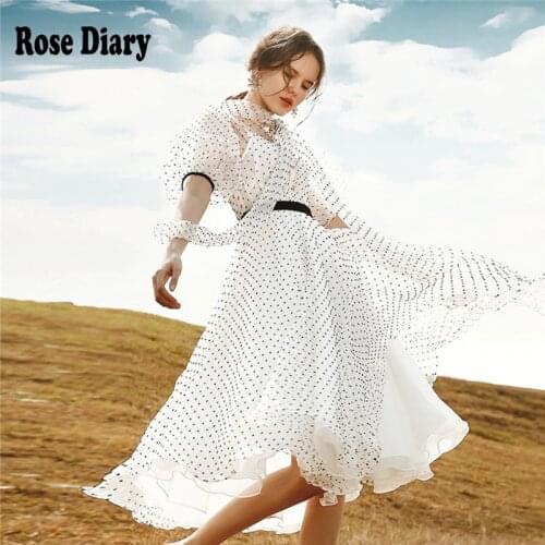 RoseDiary Women Polka Dot Sheer Mesh Sundress Casual Club Bow Dress Summer Half Sleeve Holiday Goblincore Zevity Gauze Dress