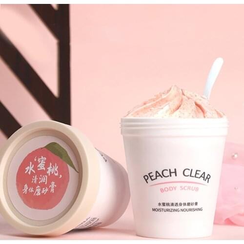 1Pc Peach Natural Whitening Body Scrub Beauty Dead Skin Remover Exfoliating Gel Scrub Cream Women Shower Bath Moisturizing Skin