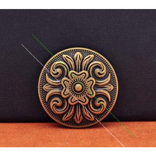 10PC 1-1/4" Antique Brass Western Celtic Flower Leathercraft Saddle Hatband Belt Handbag Leather Concho Screwback