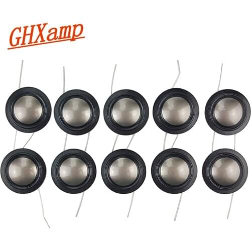 10PCS 25.4mm 25 core Voice Coil Metal Titanium Diaphragm + Silk Side Tweeter Loudspeaker Repair Parts 6-8OHM