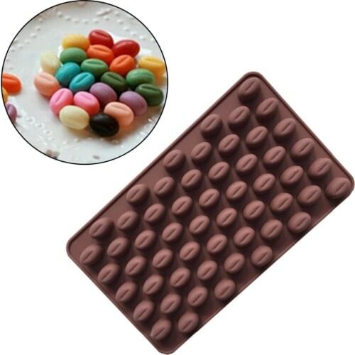 100pcs New Arrival High Quality Silicone 55 Cavity Mini Coffee Beans Chocolate Sugar Candy Mold Mould