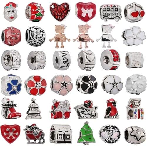 2Pcs/Lot 2021 New The Christmas Pendant Gift bead Making Holiday Brand Bracelets And Necklaces Lady Ang Child DIY Jewelry