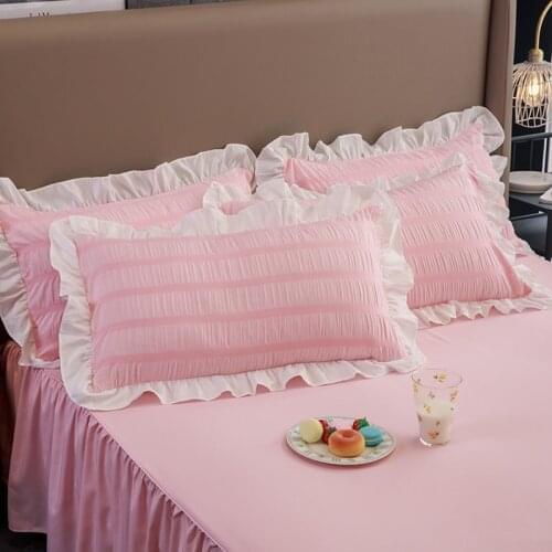 48x74cm Pink Pillow Case Cover Cushion Cover Ruffle Sleep Pillowcase Pillow cases Girl Cute Bedding Toy Home Decor