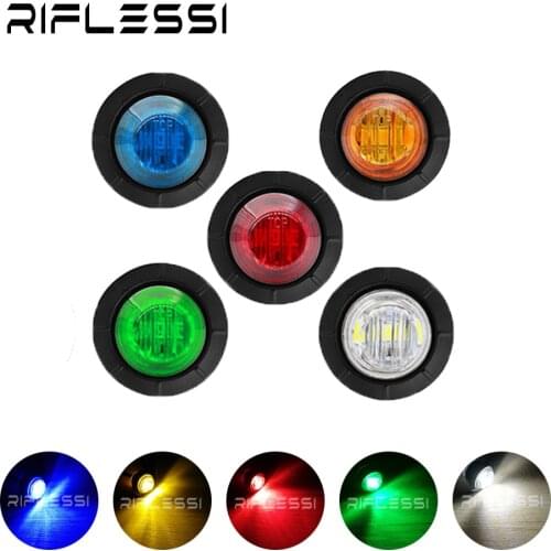 5 x 3 LED Round Small Signal Lamps 12V 24V Truck Trailer Bus Boat Side Marker Lights Car Grille Lamp Turn Signal Driving Light