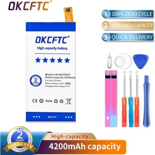 OKCFTC 4200mAh LIS1561ERPC Battery For Sony Xperia Z3 Compact Z3c mini D5803 D5833 For C4 E5303 E5333 E5363 E5306 Battery
