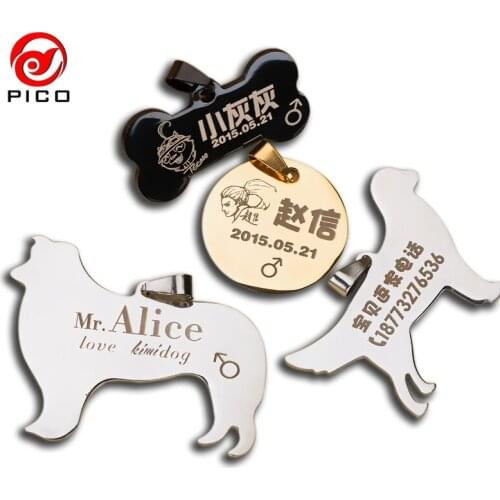 Free Laser lettering dog accessories for small dogs stainless steel Bone dog tag protection lose pet puppy tags ZL259