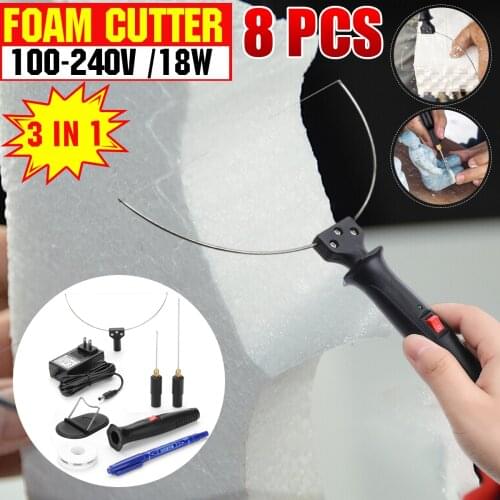 3 In 1 Electric Foam Cutter Cutting Machine 18W Styrofoam Cutting Pen with Power Adapter Polystyrene Styro Foam Hot Wire Knife