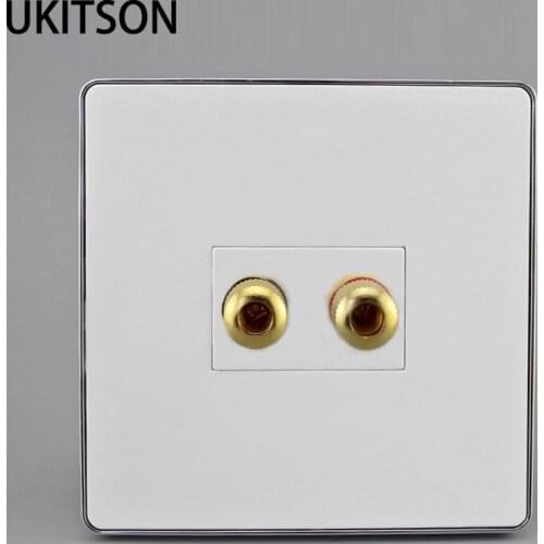 Glossy Panel Hifi Speaker Plug Outlet With 2 Socket For Home Theater System Connection