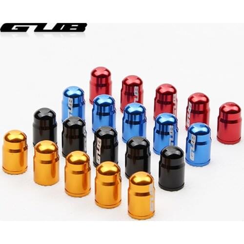 GUB 50PCS Bicycle Valve Cap Optional Schrader A/V Presta F/V CNC-machined Alloy Anodized Nipple Cover Rustic Free
