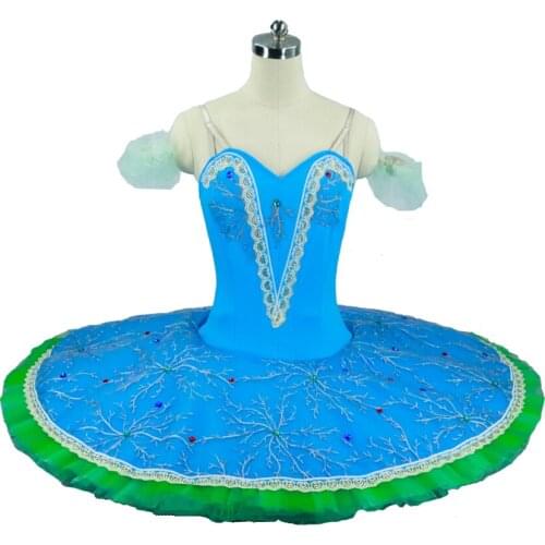 Classical professional tutu pancake platter adult blue bird ballet performance tutus Princess Auror costumes rhinestone DM0039