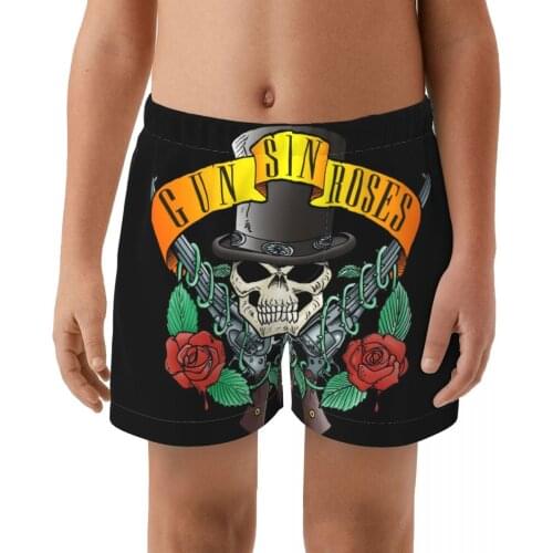Gun N Rose Hot sell swimming Trunks boys Beach shorts Hi-Q Swimwear with Pocket trunks cute springs Sports suit kid Swimsuit
