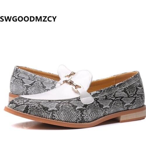 Designer Shoes Men Leather Coiffeur Snake Skin Loafers Mens Dress Shoes Italian Brand Formal Shoes Men Elegant Sepatu Slip On
