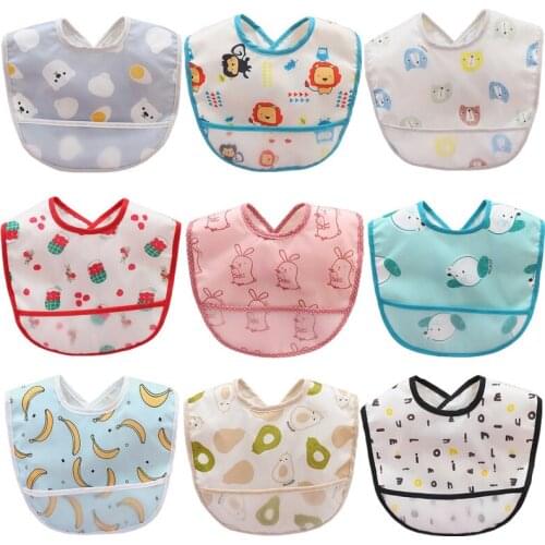 Cartoon Waterproof Baby Bibs Infant Feeding Apron Smock Toddler Boys Girls Burp Cloths Saliva Towel Bandana Bibs Baby Items
