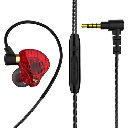 QKZ SK3 Dual Driver Earphones Stereo Bass Sport Running Headset HIFI Monitor Earbuds Handsfree With Mic fone de ouvido