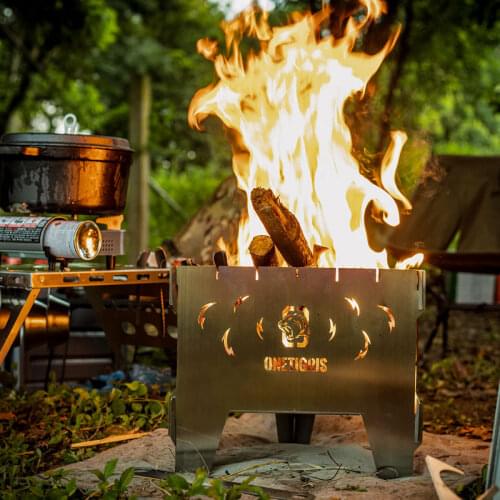 OneTigris ROC Triangle Wood Stove Firewood Stove Wood Burning Stove Portable Camping Furnace Picnic Cooking