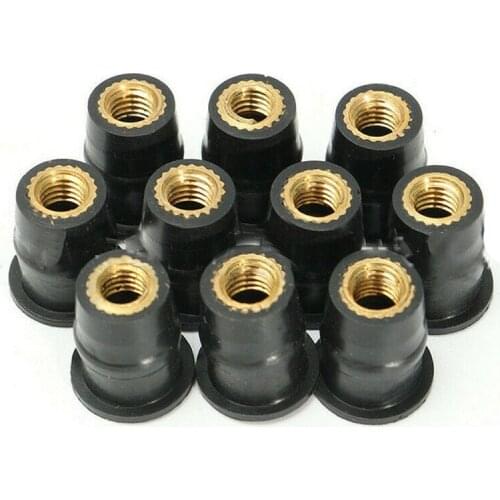 Motorcycle M4/M5/M6 Rubber Well Nuts Blind Fastener Windscreen Windshield Fairing Cowl Riding Accessories Fastener Goods 10PCS