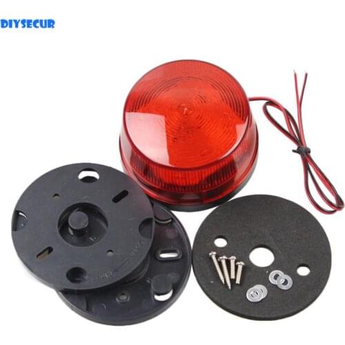 DIYSECUR 12V Security Alarm Strobe Signal Warning Siren Red LED Lamp Flashing Light