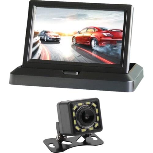 5.0" Color HD CCD Car Display 5 Inch Folding New Digital Screen 2 Channel Video Input DVD Player DC 12/24V Monitor