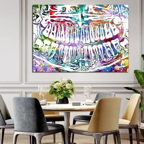 Modern Canvas Paintings Colorful Tooth Laugh Dental Posters Print Wall Graffiti Art Pictures for Living Room Wall Decor Cuadros