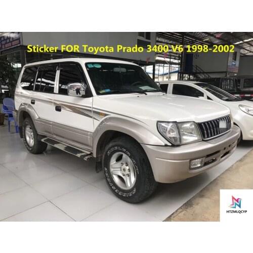 SUV car decoration sticker FOR Toyota Prado 3400 V6 1998-2003 body sides wrap decal Prado 3400 accessories